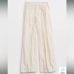 Aerie Pool-To-Party Linen Blend High Waisted Trouser
